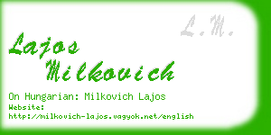 lajos milkovich business card